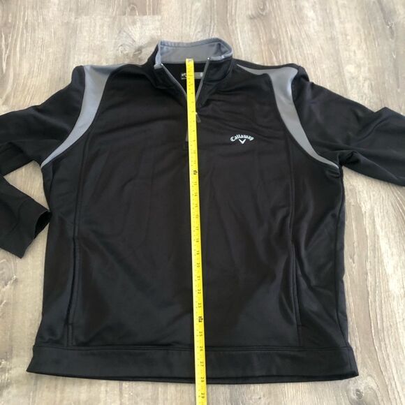 Callaway Golf 1/4 Zip Windbreaker Pocketed Jacket Black With Gray Mens Size XL - Picture 9 of 9